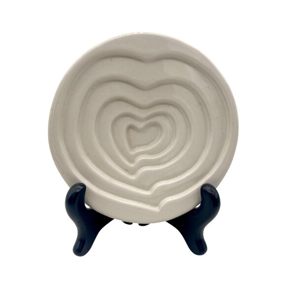 Mary Judge Other - Mary Judge White Ceramic Olive Oil Dipping Plate Heart Design 5" Diameter